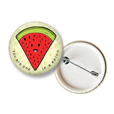 Button with watermelon - cute pin with fruit - small