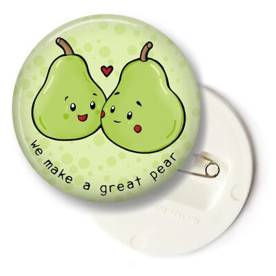 Button with cute pears - large