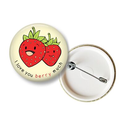 I love you berry much button - small