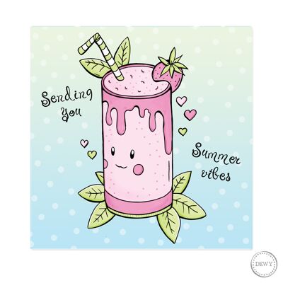 Summer postcard - Pink smoothie - summer vibes
