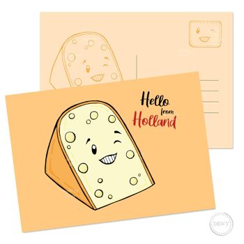 Carte postale A6 - Hello Holland - fromage 1