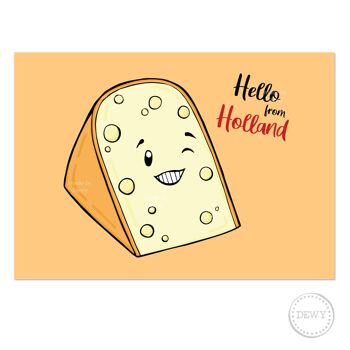 Carte postale A6 - Hello Holland - fromage 2
