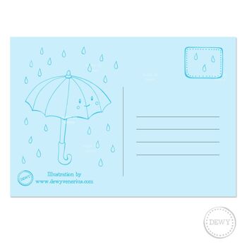 Carte postale A6 - Hello Holland - joli parapluie 3
