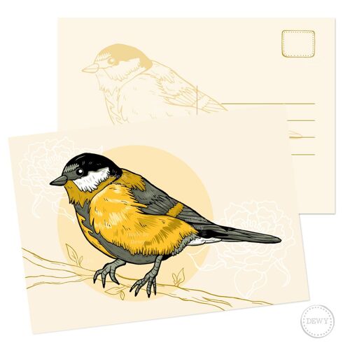 A5 postcard - Dutch bird great tit