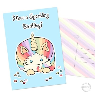 A6 Birthday Card - Sparkling Birthday Unicorn