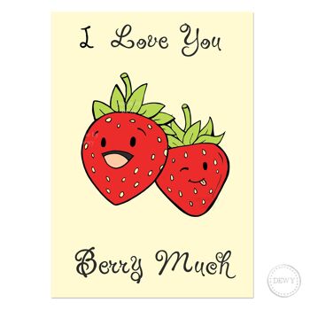 Carte postale A6 - fruit - je t'aime beaucoup berry 2