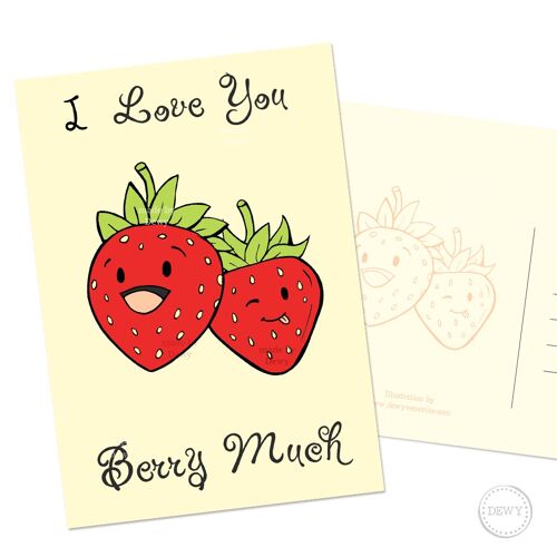 A6 postkaart - fruit - I love you berry much