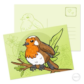 Carte postale A6 - Robin des Pays-Bas 1