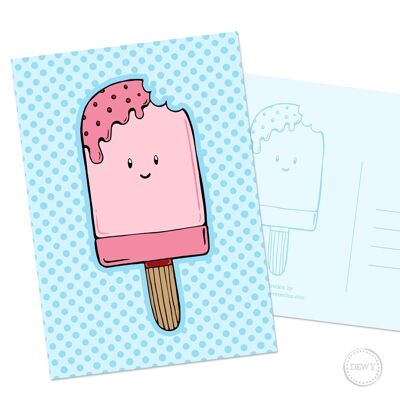 Tarjeta de felicitación A6 - Linda tarjeta de verano con paletas heladas