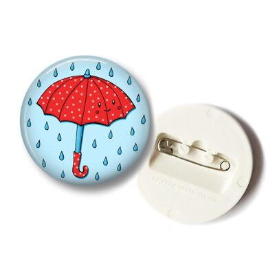 Botón de tema de los Países Bajos - lindo paraguas rojo - pequeño