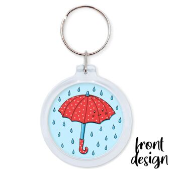 Porte-clés avec un joli parapluie rouge 2
