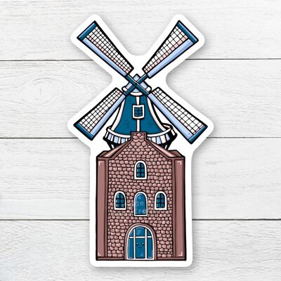 Sticker met Nederlandse molen