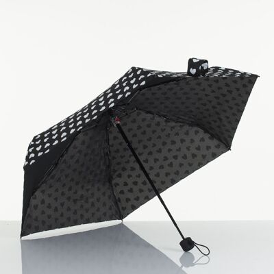 Umbrella - Small  - 8779 - Black w/ Hearts