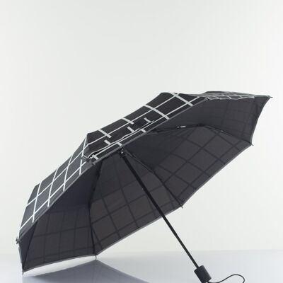 Umbrella - Durable  w/ Reflective Edge - 8775R- Black Check
