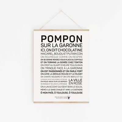 Pompon sur la Garonne poster - A3 - white background