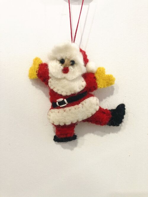 Felt Christmas Tree Decorations - Dancing Santa