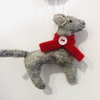 Felt Christmas Tree Decorations - Greyhound