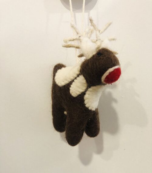 Felt Christmas Tree Decorations - Reindeer