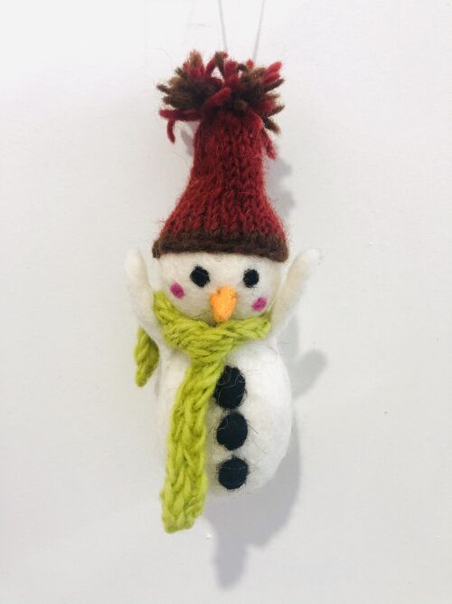 Felt Christmas Tree Decorations - Snowman