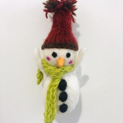 Felt Christmas Tree Decorations - Snowman