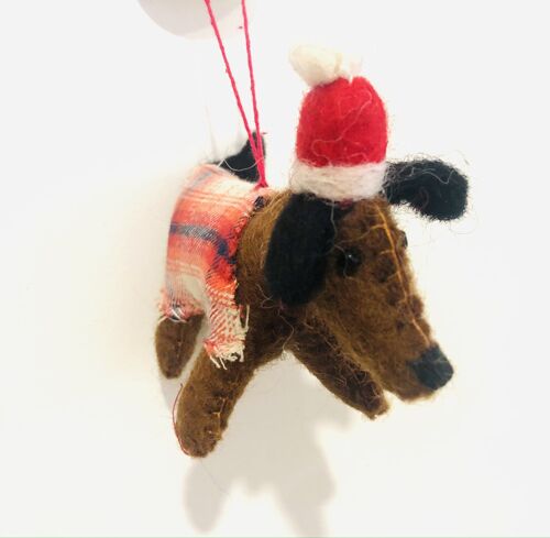 Felt Christmas Tree Decorations - Airedale Terrier
