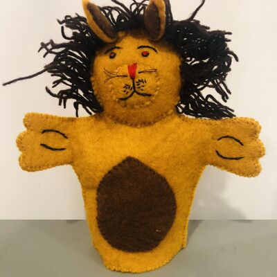 Handmade Felt hand puppets - Lion#1