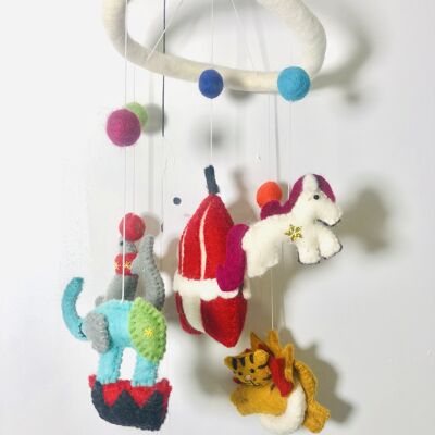 Circus Themed Handmade Felt Mobile