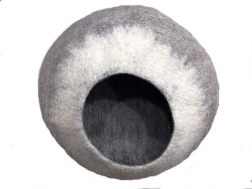 Felt Cat Cave - Grey and White Tonal