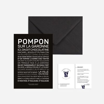 Póster con mini pompones en el Garona - fondo negro