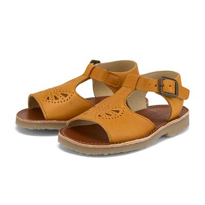 Belle T-bar Sandal Mustard Leather - UK 10 (EU 28)