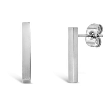 Clous d'oreilles "Big Square Bar" - argent