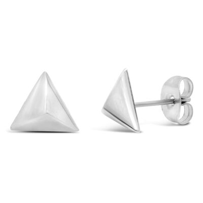 "3 Sides" ear studs - silver