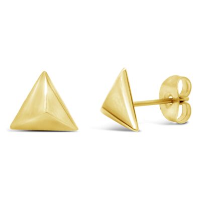 "3 Sides" ear studs - gold