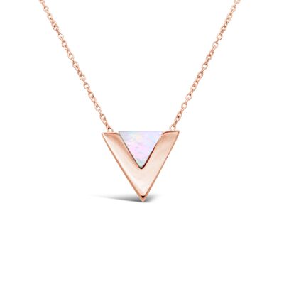 "Triangle Shell" necklace - rose gold
