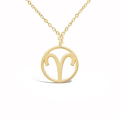 Zodiac necklace "Aries" - gold
