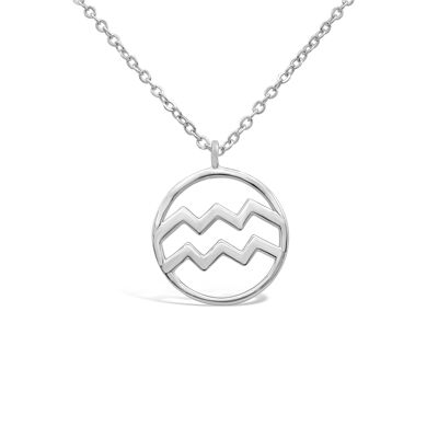 Zodiac necklace "Aquarius" - silver