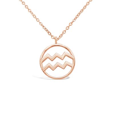 Zodiac necklace "Aquarius" - rose gold