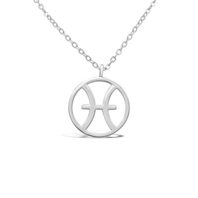 Zodiac necklace "Pisces" - silver
