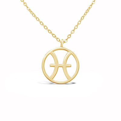 Zodiac necklace "Pisces" - gold