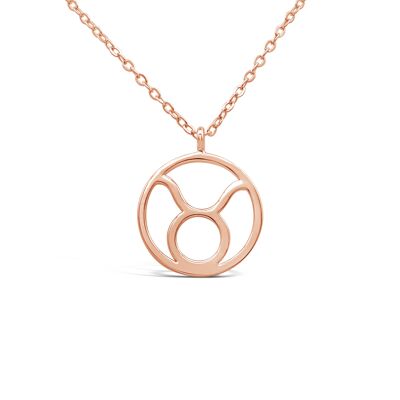 "Taurus" zodiac necklace - rose gold