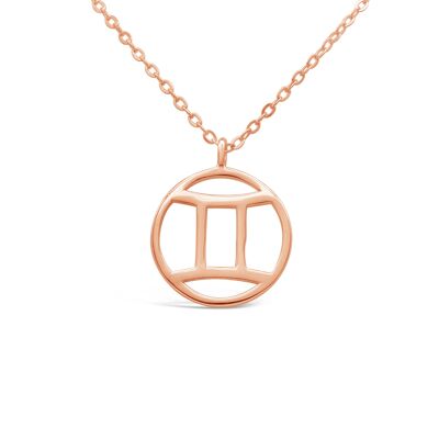 Zodiac necklace "Gemini" - rose gold