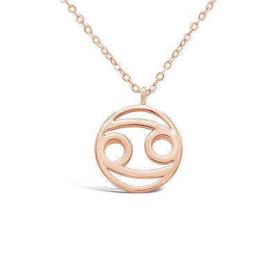 "Cancer" zodiac necklace - rose gold