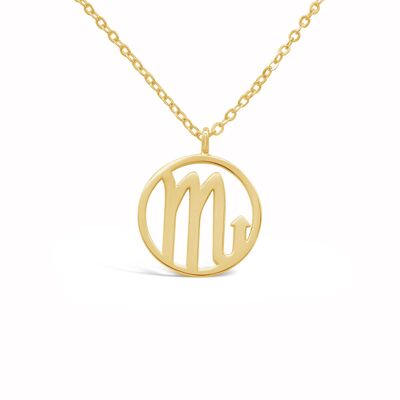 Zodiac necklace "Scorpio" - gold