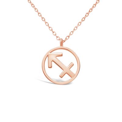 "Sagittarius" zodiac necklace - rose gold