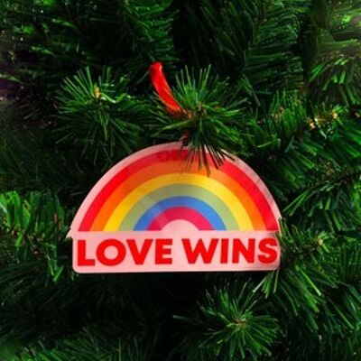 L'amour gagne des décorations de Noël