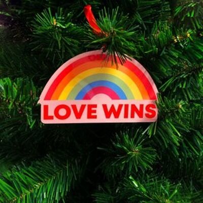 L'amour gagne des décorations de Noël