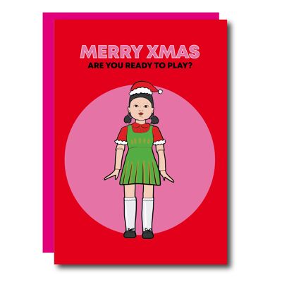 Squid Game Doll Christmas Card