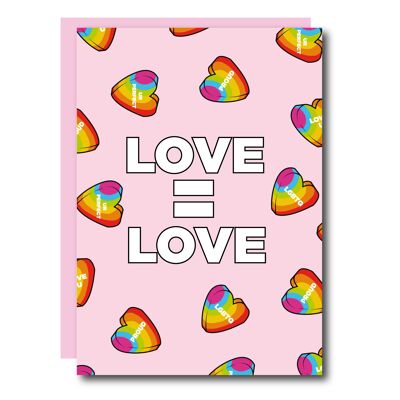 Love = Love Hearts Card
