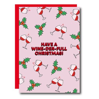 Carte de Noël Have A Wine-Der-Full