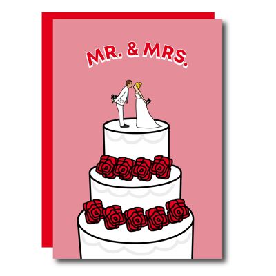 Monsieur. & Mme. Carte de voeux de gâteau